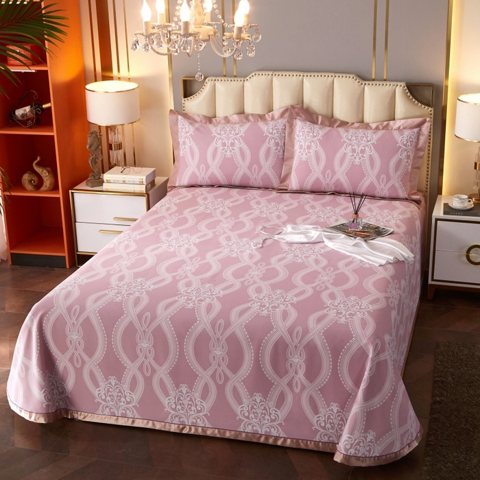 91家纺网 家纺一手货源 找家纺 （总）威克凯丽 2025新款活性印花款纯竹纤维软凉席三件套