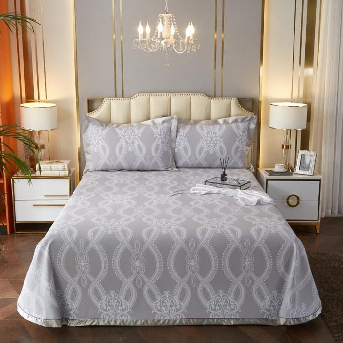 91家纺网 家纺一手货源 找家纺 （总）威克凯丽 2025新款活性印花款纯竹纤维软凉席三件套