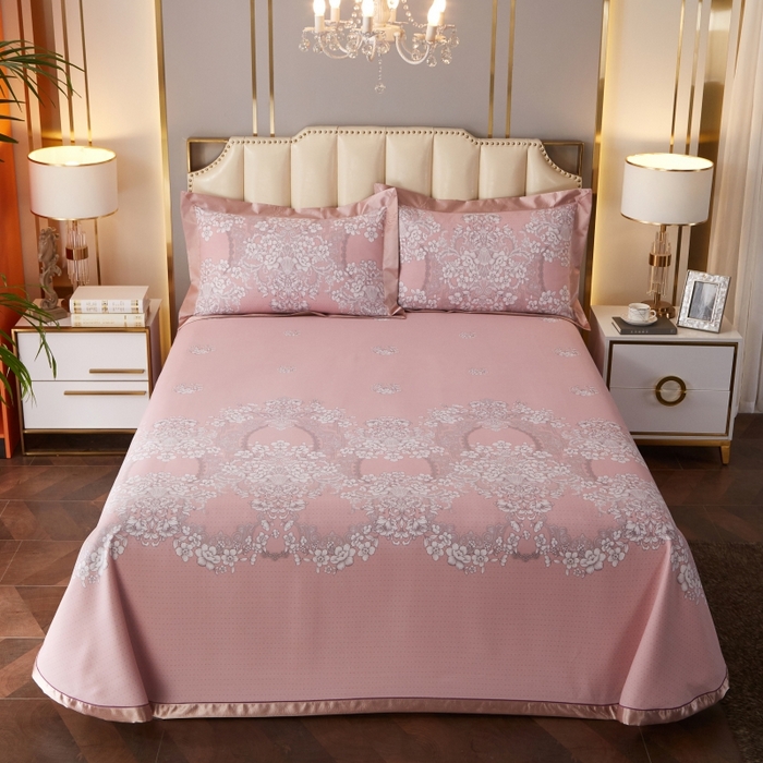 91家纺网 家纺一手货源 找家纺 （总）威克凯丽 2025新款活性印花款纯竹纤维软凉席三件套