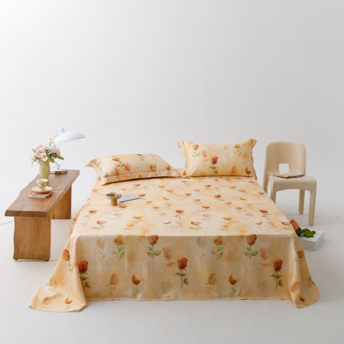 91家纺网 家纺一手货源 找家纺 （总）威克凯丽 2025新款活性印花款纯竹纤维软凉席三件套