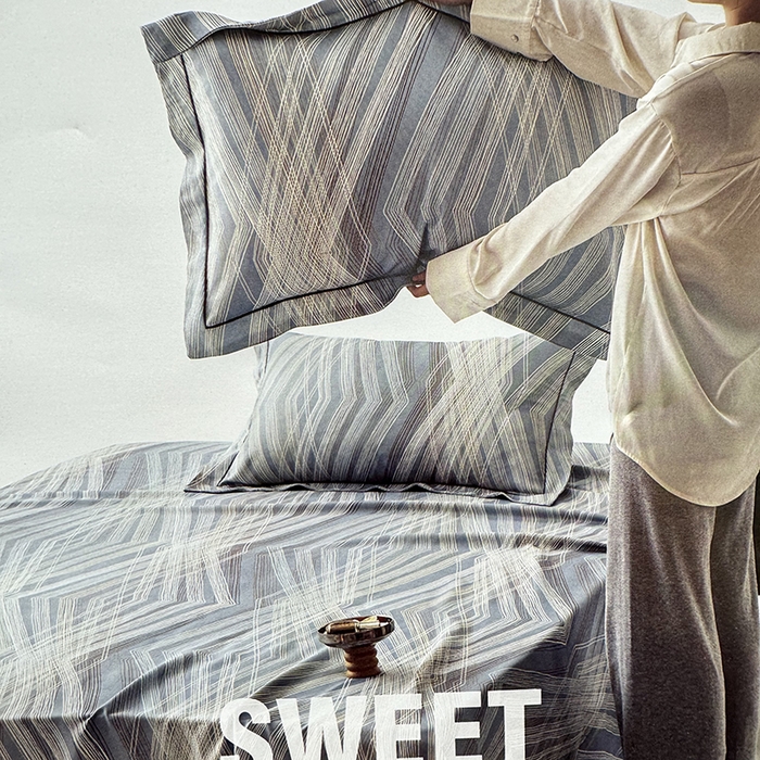 91家纺网 家纺一手货源 找家纺 （总）威克凯丽 2025新款活性印花款纯竹纤维软凉席三件套