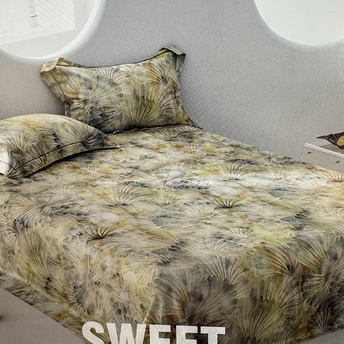 91家纺网 家纺一手货源 找家纺 （总）威克凯丽 2025新款活性印花款纯竹纤维软凉席三件套