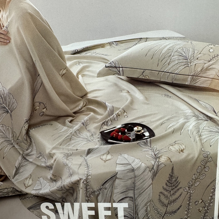 91家纺网 家纺一手货源 找家纺 （总）威克凯丽 2025新款活性印花款纯竹纤维软凉席三件套