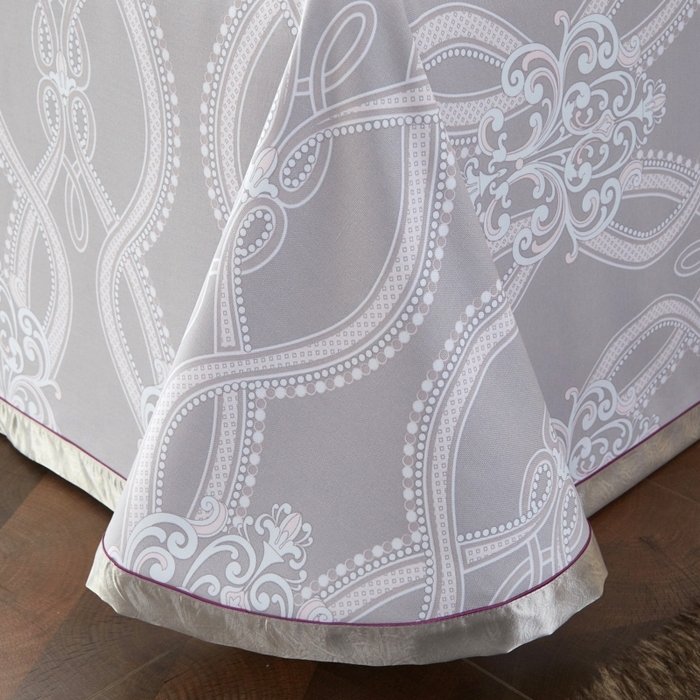 91家纺网 家纺一手货源 找家纺 威克凯丽 2025新款活性印花款纯竹纤维软凉席三件套 爱瑞斯-灰