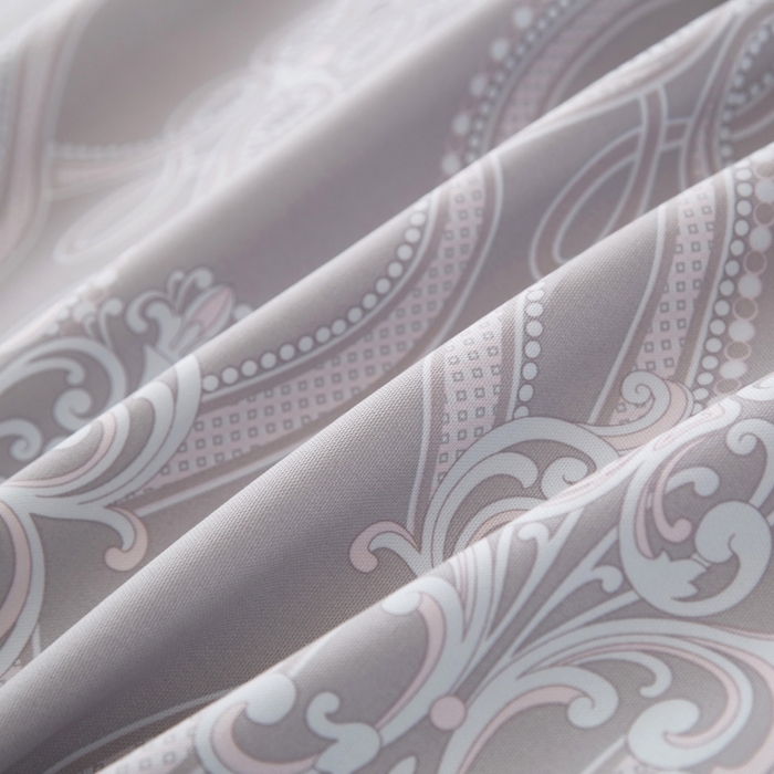 91家纺网 家纺一手货源 找家纺 威克凯丽 2025新款活性印花款纯竹纤维软凉席三件套 爱瑞斯-灰