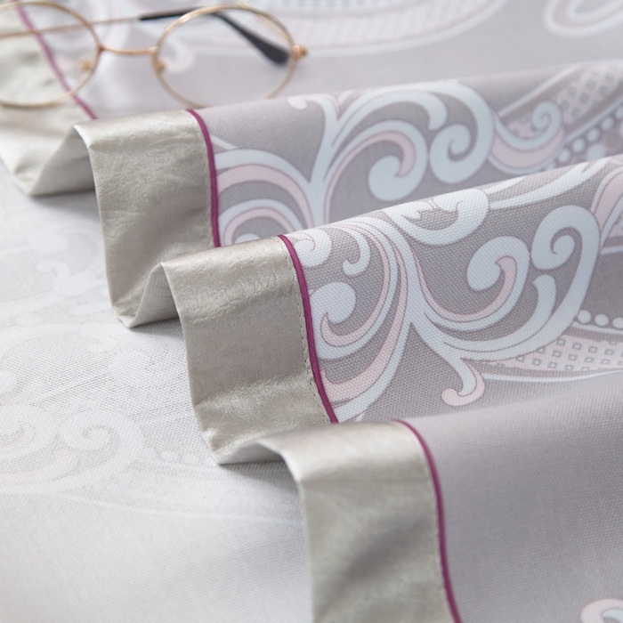 91家纺网 家纺一手货源 找家纺 威克凯丽 2025新款活性印花款纯竹纤维软凉席三件套 爱瑞斯-灰