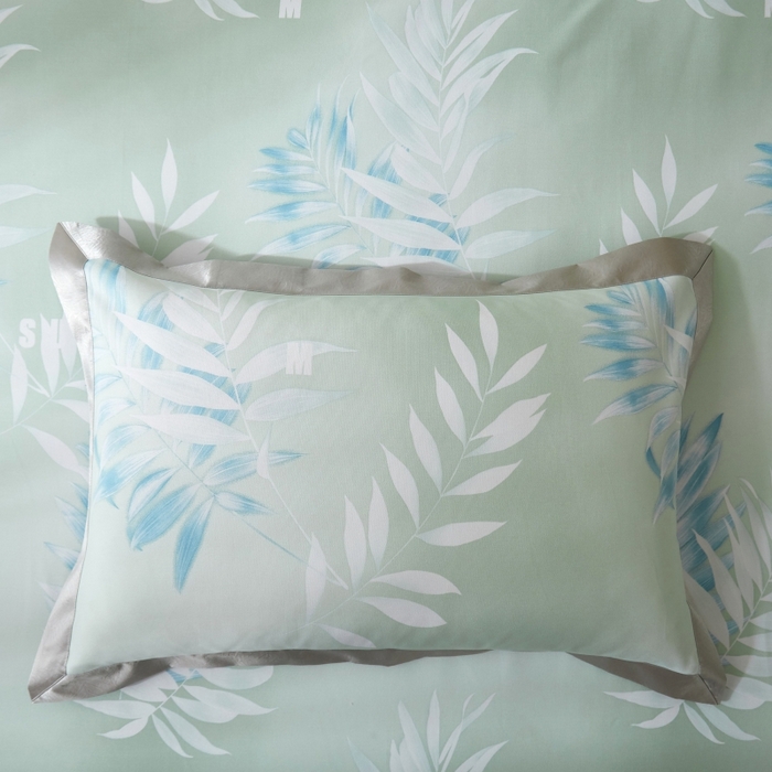 91家纺网 家纺一手货源 找家纺 威克凯丽 2025新款活性印花款纯竹纤维软凉席三件套 扶春-绿