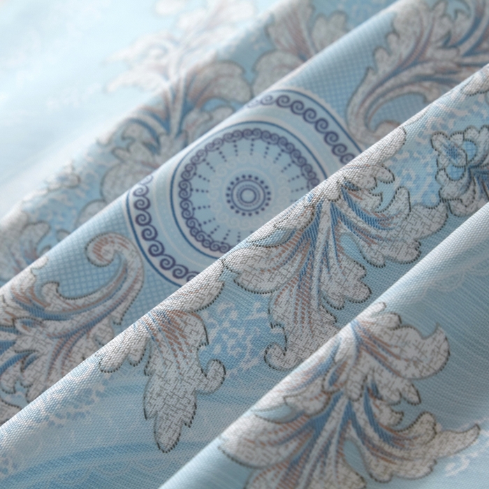 91家纺网 家纺一手货源 找家纺 威克凯丽 2025新款活性印花款纯竹纤维软凉席三件套 罗密花径-兰