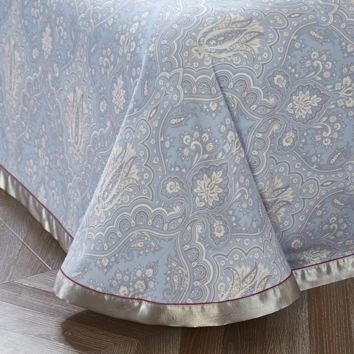 91家纺网 家纺一手货源 找家纺 威克凯丽 2025新款活性印花款纯竹纤维软凉席三件套 梦伊莎