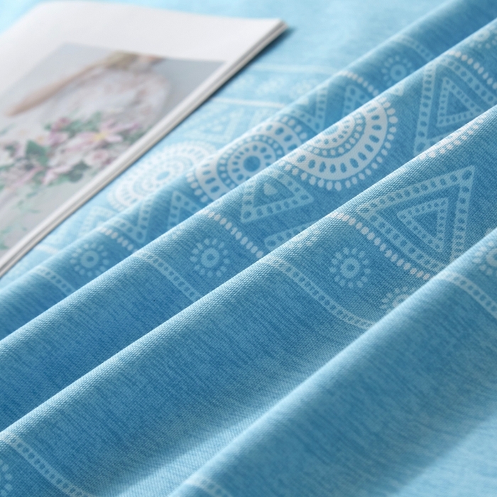 91家纺网 家纺一手货源 找家纺 威克凯丽 2025新款活性印花款纯竹纤维软凉席三件套 图腾-兰