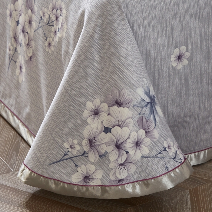 91家纺网 家纺一手货源 找家纺 威克凯丽 2025新款活性印花款纯竹纤维软凉席三件套 婉玲