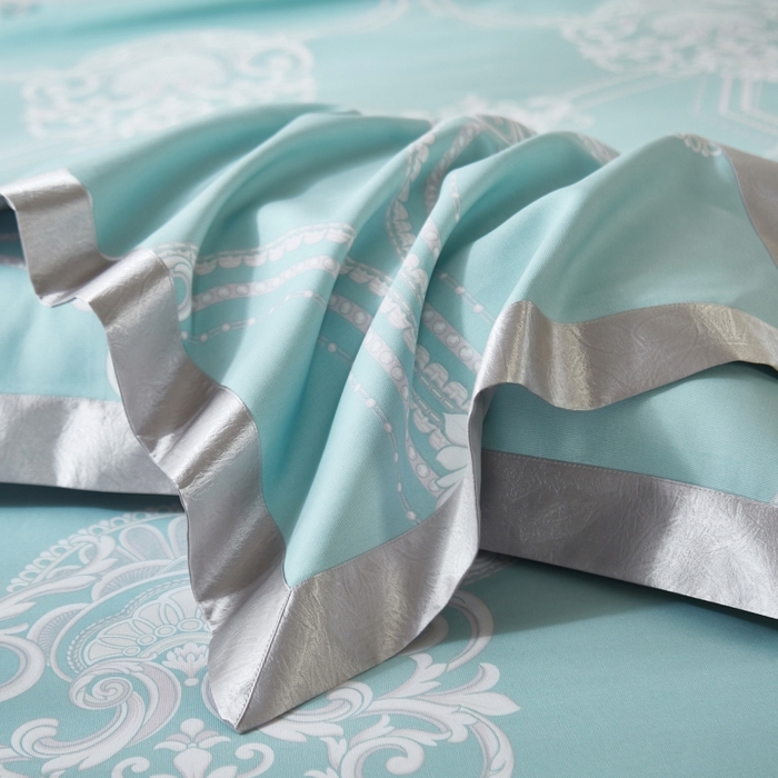 91家纺网 家纺一手货源 找家纺 威克凯丽 2025新款活性印花款纯竹纤维软凉席三件套 维也纳