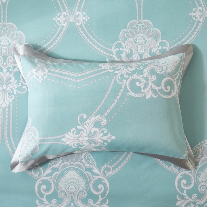 91家纺网 家纺一手货源 找家纺 威克凯丽 2025新款活性印花款纯竹纤维软凉席三件套 维也纳