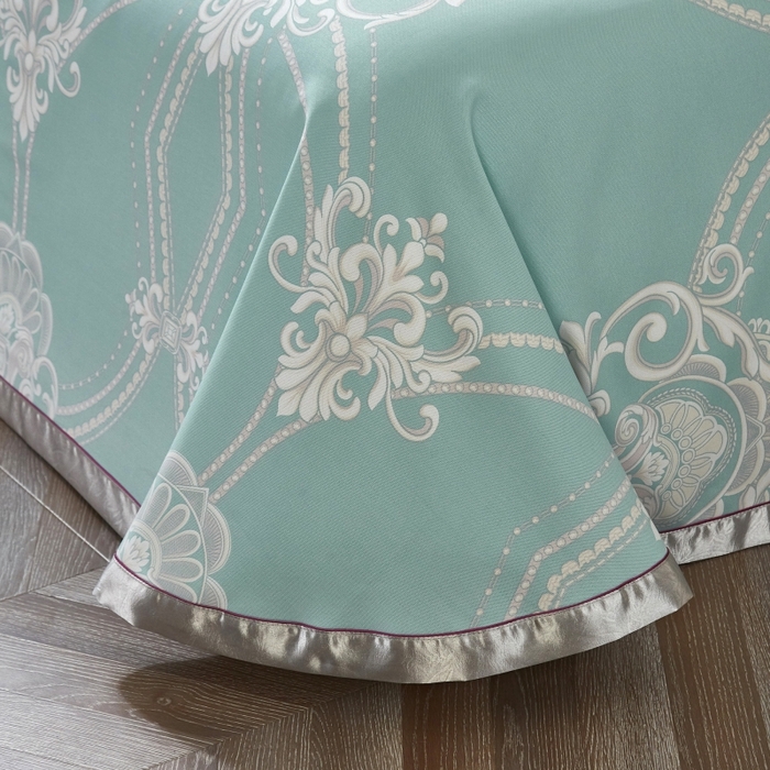 91家纺网 家纺一手货源 找家纺 威克凯丽 2025新款活性印花款纯竹纤维软凉席三件套 维也纳