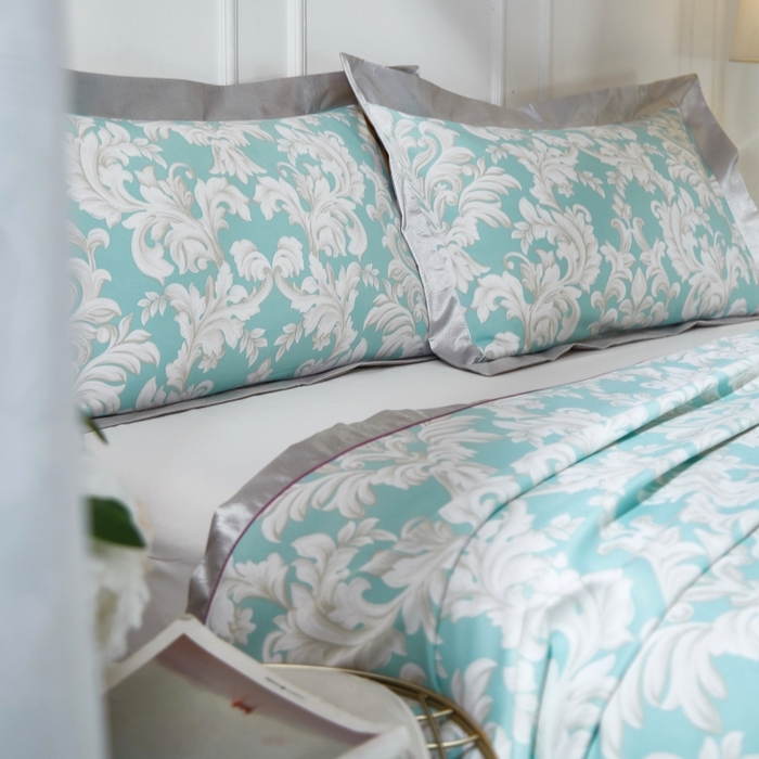 91家纺网 家纺一手货源 找家纺 威克凯丽 2025新款活性印花款纯竹纤维软凉席三件套 雅典娜