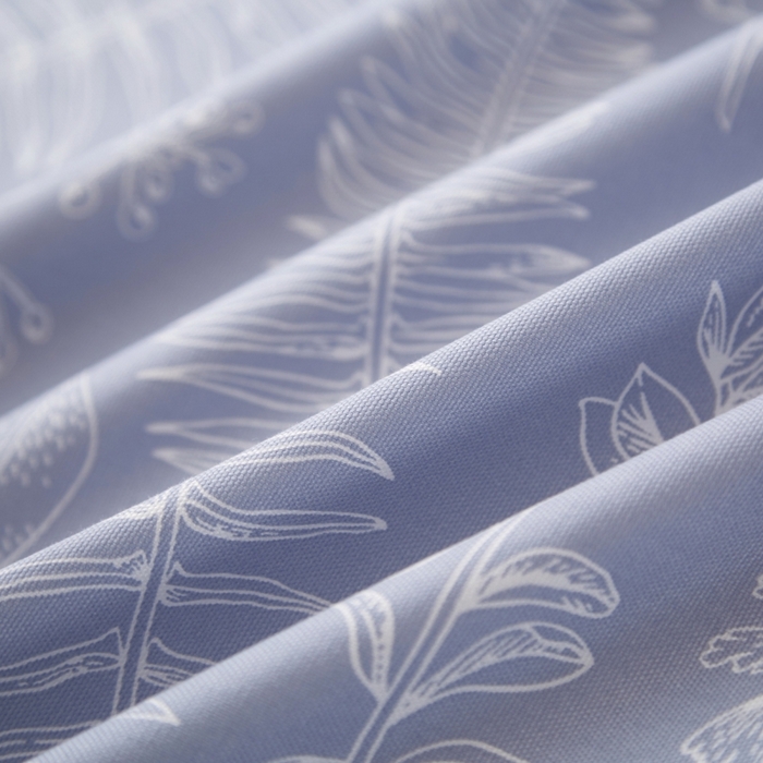 91家纺网 家纺一手货源 找家纺 威克凯丽 2025新款活性印花款纯竹纤维软凉席三件套 叶恵美-蓝