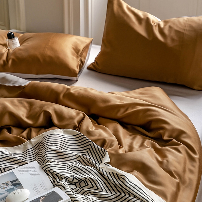 91家纺网 家纺一手货源 找家纺 （总）威克凯丽 2025新款60支纯色兰精天丝四件套--风格一