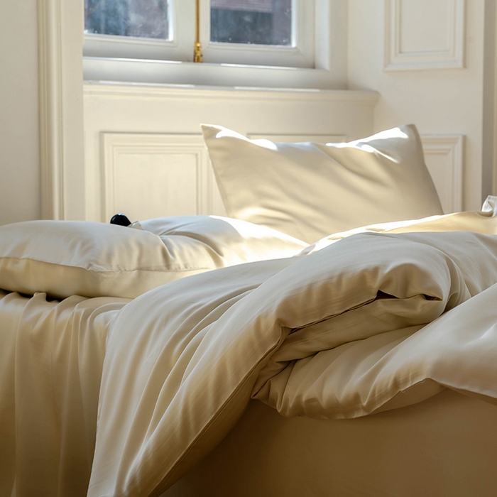 91家纺网 家纺一手货源 找家纺 威克凯丽 2025新款60支纯色兰精天丝四件套--风格一 极地白