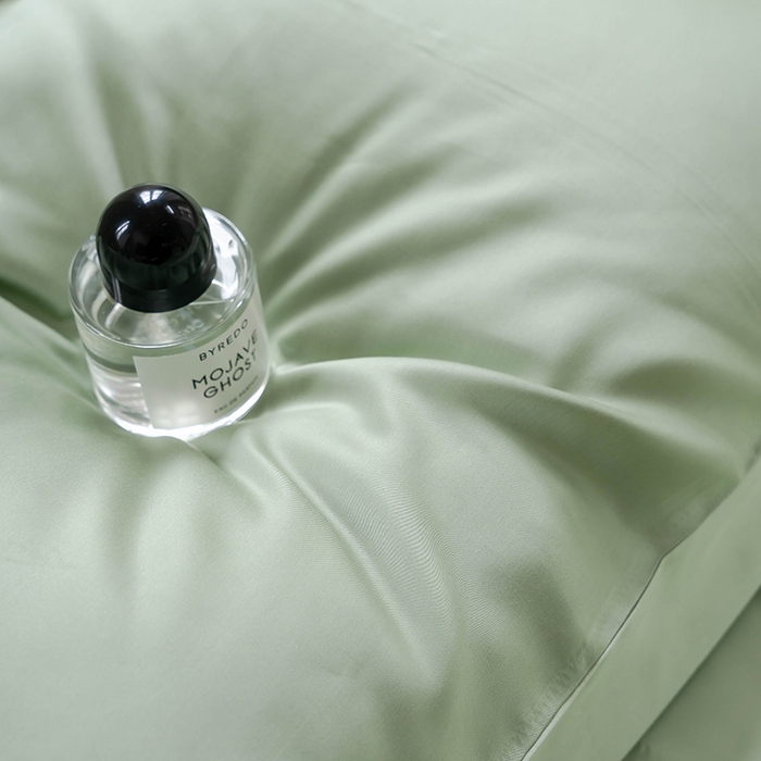 91家纺网 家纺一手货源 找家纺 威克凯丽 2025新款60支纯色兰精天丝四件套--风格一 香奈儿绿-嫩叶绿