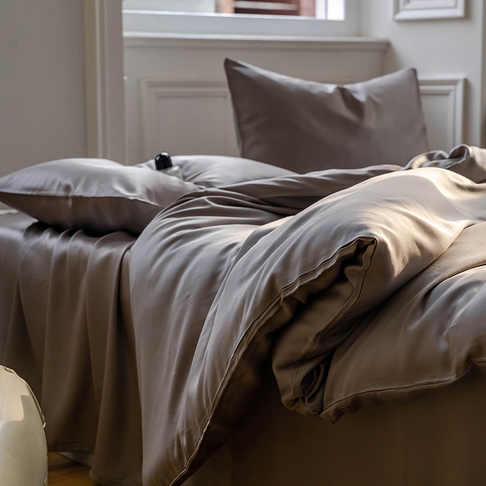 91家纺网 家纺一手货源 找家纺 威克凯丽 2025新款60支纯色兰精天丝四件套--风格一 岩石灰