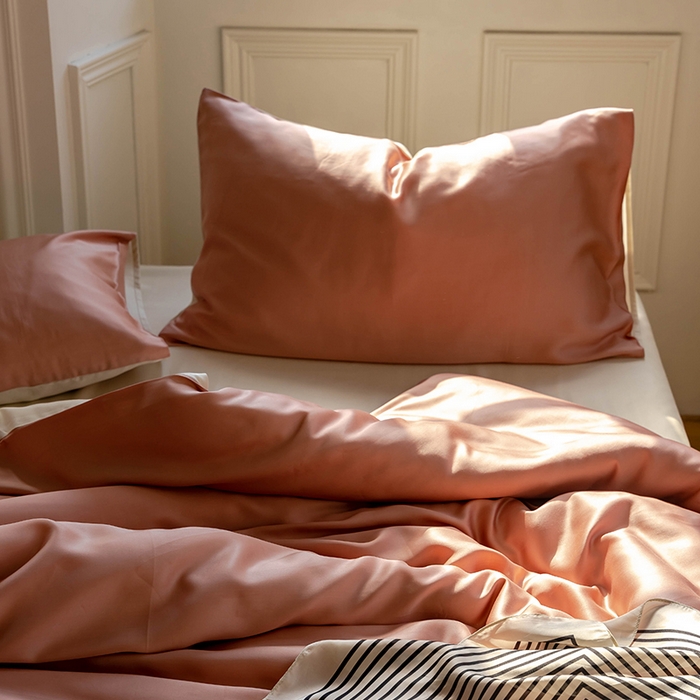 91家纺网 家纺一手货源 找家纺 威克凯丽 2025新款60支纯色兰精天丝四件套--风格一 芝芝淘淘-极地白