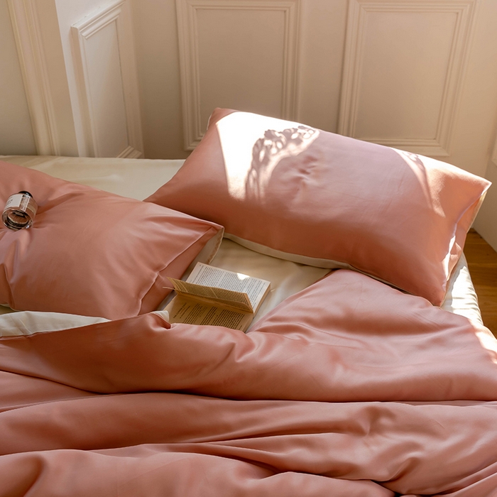 91家纺网 家纺一手货源 找家纺 威克凯丽 2025新款60支纯色兰精天丝四件套--风格一 芝芝淘淘-极地白