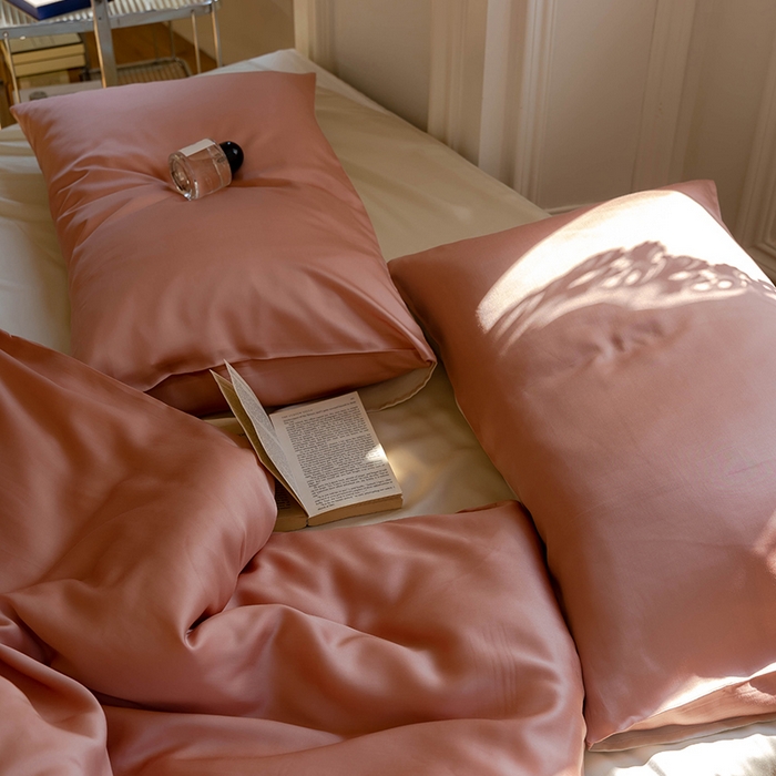 91家纺网 家纺一手货源 找家纺 威克凯丽 2025新款60支纯色兰精天丝四件套--风格一 芝芝淘淘-极地白