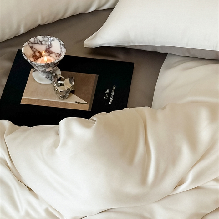 91家纺网 家纺一手货源 找家纺 威克凯丽 2025新款60支纯色兰精天丝四件套--风格二 乳蛋白-冷岩灰