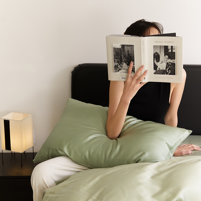 91家纺网 家纺一手货源 找家纺 威克凯丽 2025新款60支纯色兰精天丝四件套--风格二 香奈儿绿-嫩叶绿