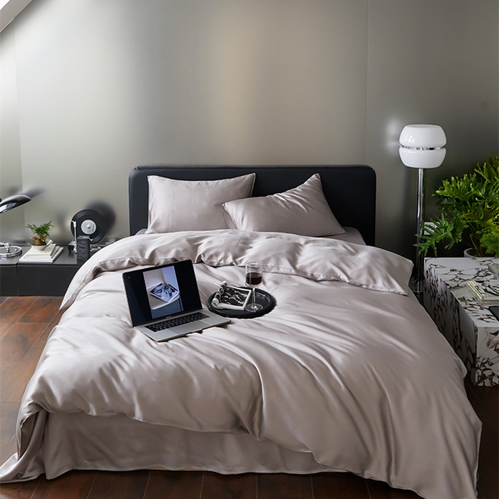 91家纺网 家纺一手货源 找家纺 威克凯丽 2025新款60支纯色兰精天丝四件套--风格二 岩石灰