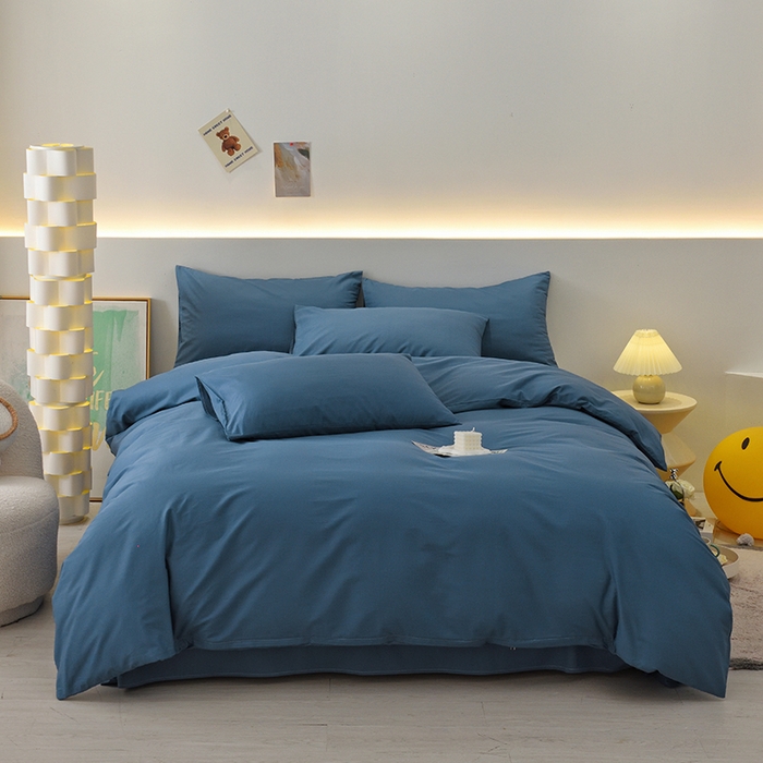 91家纺网 家纺一手货源 找家纺 （总）启优家纺 2025新款13372全棉纯棉纯色四件套