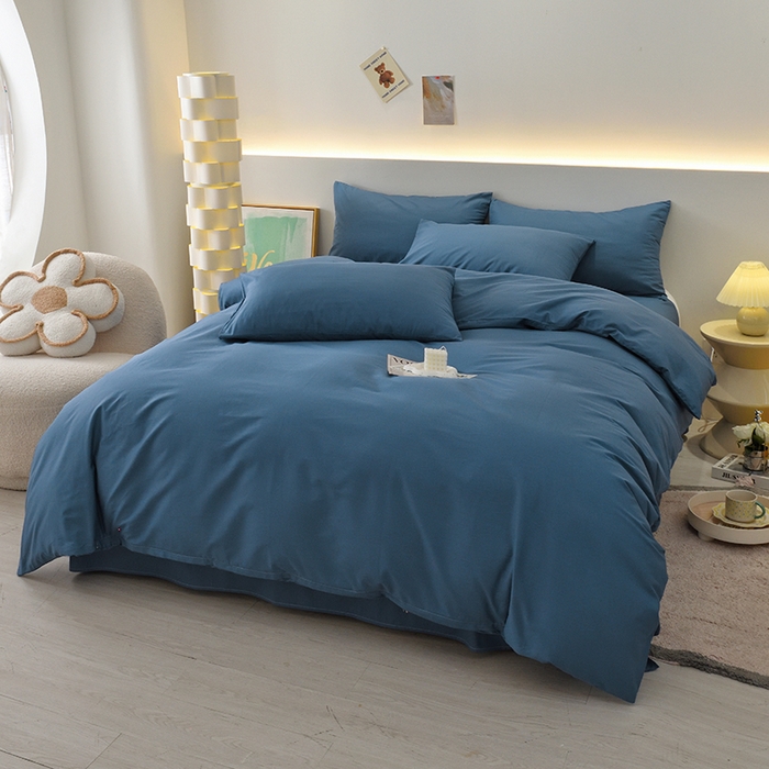 91家纺网 家纺一手货源 找家纺 （总）启优家纺 2025新款13372全棉纯棉纯色四件套