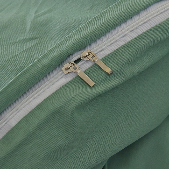 91家纺网 家纺一手货源 找家纺 启优家纺 2025新款13372全棉纯棉纯色四件套 竹青