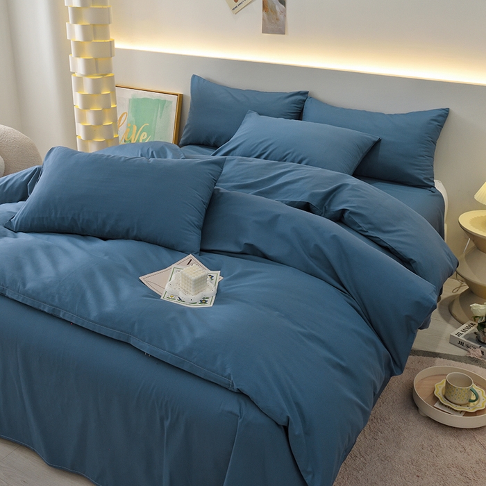 91家纺网 家纺一手货源 找家纺 （总）启优家纺 2025新款13372全棉纯棉纯色四件套