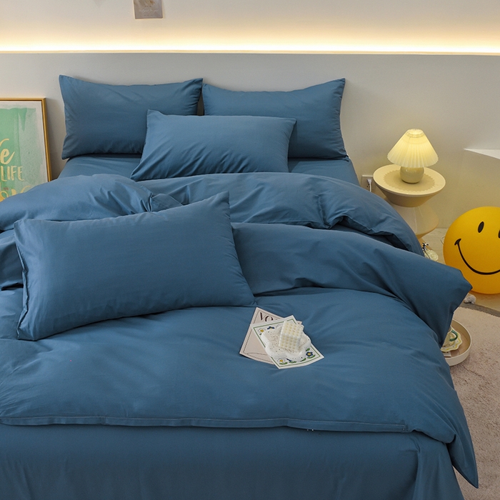 91家纺网 家纺一手货源 找家纺 （总）启优家纺 2025新款13372全棉纯棉纯色四件套