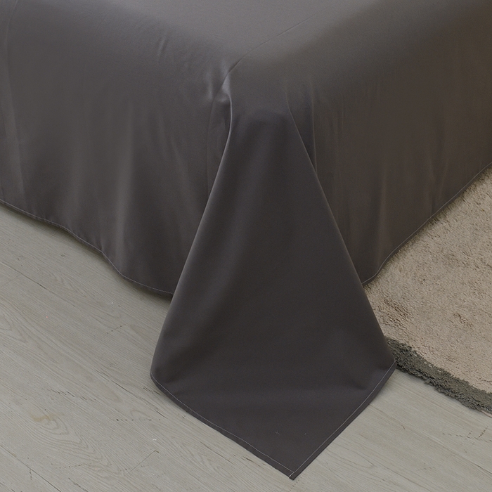 91家纺网 家纺一手货源 找家纺 启优家纺 2025新款13372全棉纯棉纯色四件套 深灰