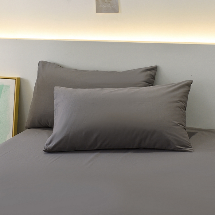 91家纺网 家纺一手货源 找家纺 启优家纺 2025新款13372全棉纯棉纯色四件套 深灰