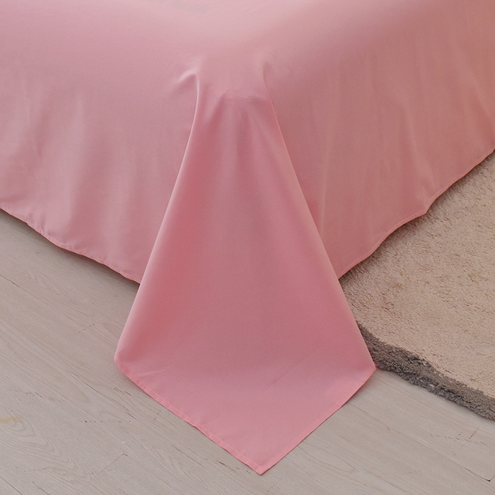 91家纺网 家纺一手货源 找家纺 启优家纺 2025新款13372全棉纯棉纯色四件套 樱花粉