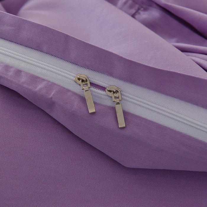 91家纺网 家纺一手货源 找家纺 启优家纺 2025新款13372全棉纯棉纯色四件套 丁香紫