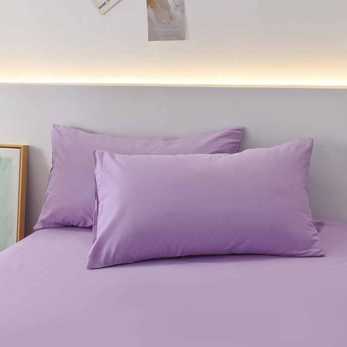 91家纺网 家纺一手货源 找家纺 启优家纺 2025新款13372全棉纯棉纯色四件套 丁香紫