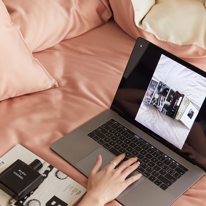 91家纺网 家纺一手货源 找家纺 威克凯丽 2025新款60支纯色兰精天丝四件套--风格二 芝芝桃桃-极地白