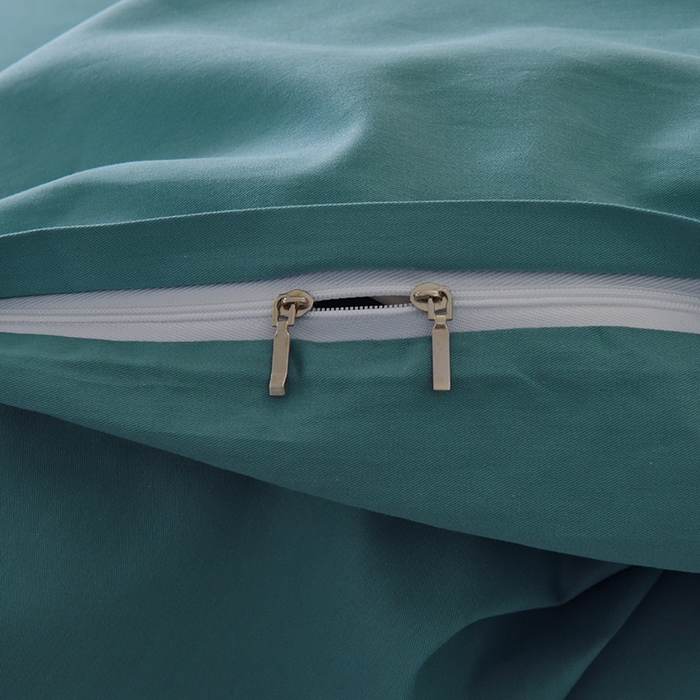 91家纺网 家纺一手货源 找家纺 启优家纺 2025新款13372全棉纯棉纯色四件套 海茵蓝