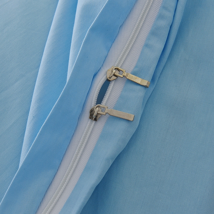 91家纺网 家纺一手货源 找家纺 启优家纺 2025新款13372全棉纯棉纯色四件套 清水蓝