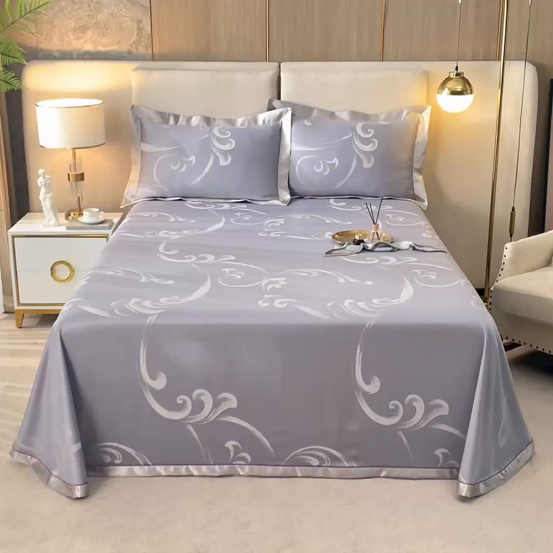 91家纺网 家纺一手货源 找家纺 （总）威克凯丽 2025新款重磅七彩大提花纯竹纤维软凉席三件套