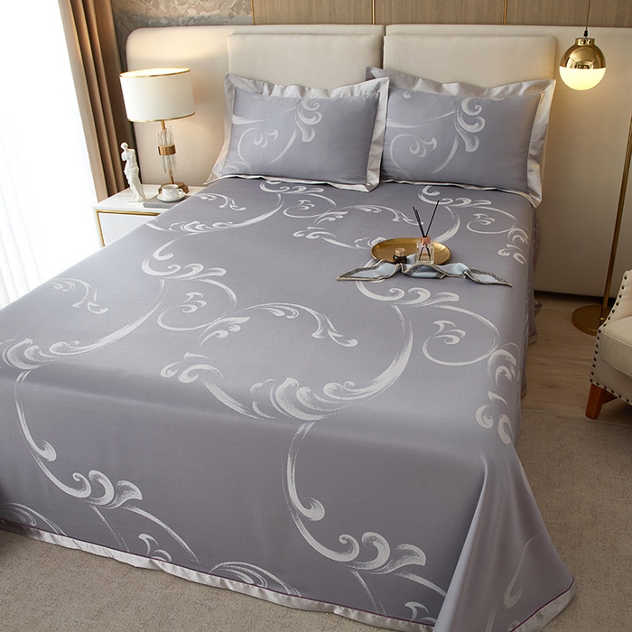 91家纺网 家纺一手货源 找家纺 （总）威克凯丽 2025新款重磅七彩大提花纯竹纤维软凉席三件套