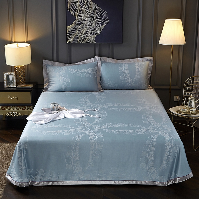 91家纺网 家纺一手货源 找家纺 （总）威克凯丽 2025新款重磅七彩大提花纯竹纤维软凉席三件套