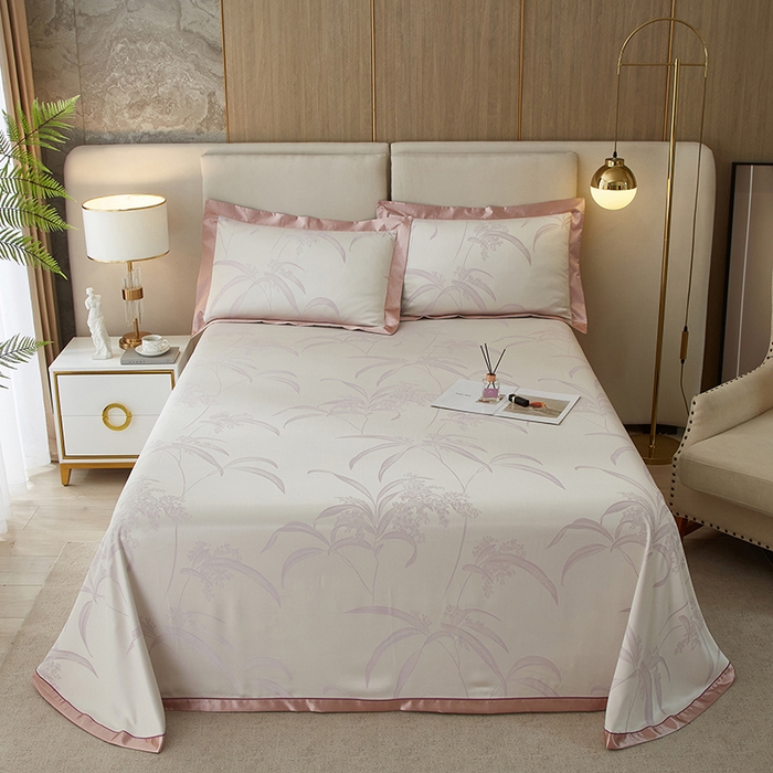 91家纺网 家纺一手货源 找家纺 威克凯丽 2025新款重磅七彩大提花纯竹纤维软凉席三件套 雅然