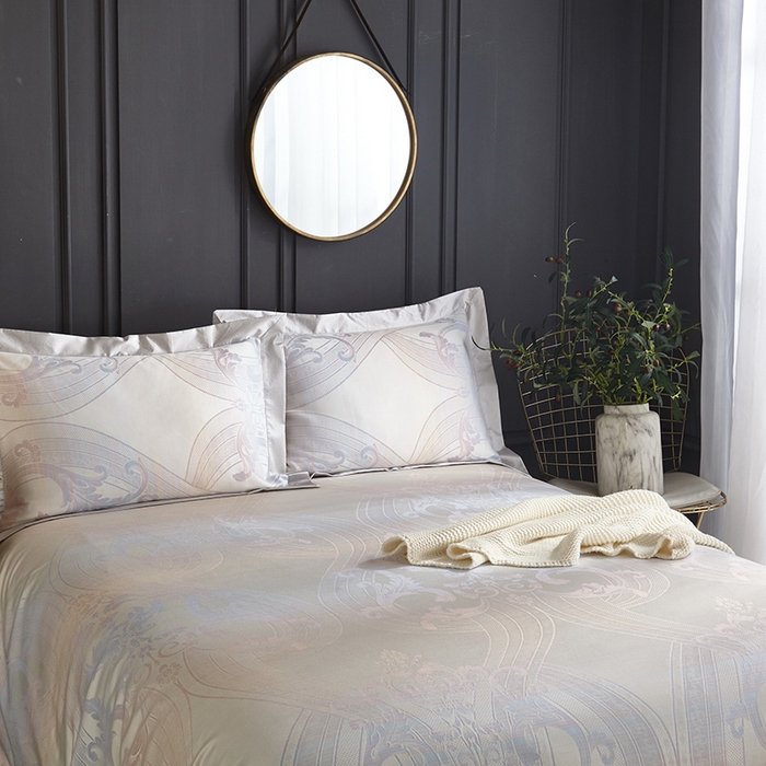 91家纺网 家纺一手货源 找家纺 威克凯丽 2025新款重磅七彩大提花纯竹纤维软凉席三件套 柏尔曼