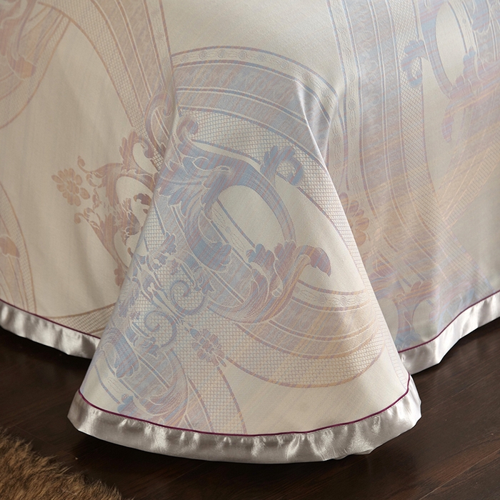 91家纺网 家纺一手货源 找家纺 威克凯丽 2025新款重磅七彩大提花纯竹纤维软凉席三件套 柏尔曼