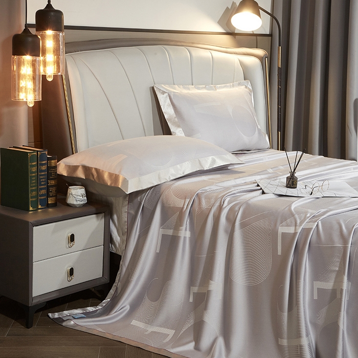 91家纺网 家纺一手货源 找家纺 威克凯丽 2025新款重磅七彩大提花纯竹纤维软凉席三件套 彼得